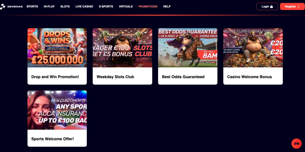 36vegas promotions