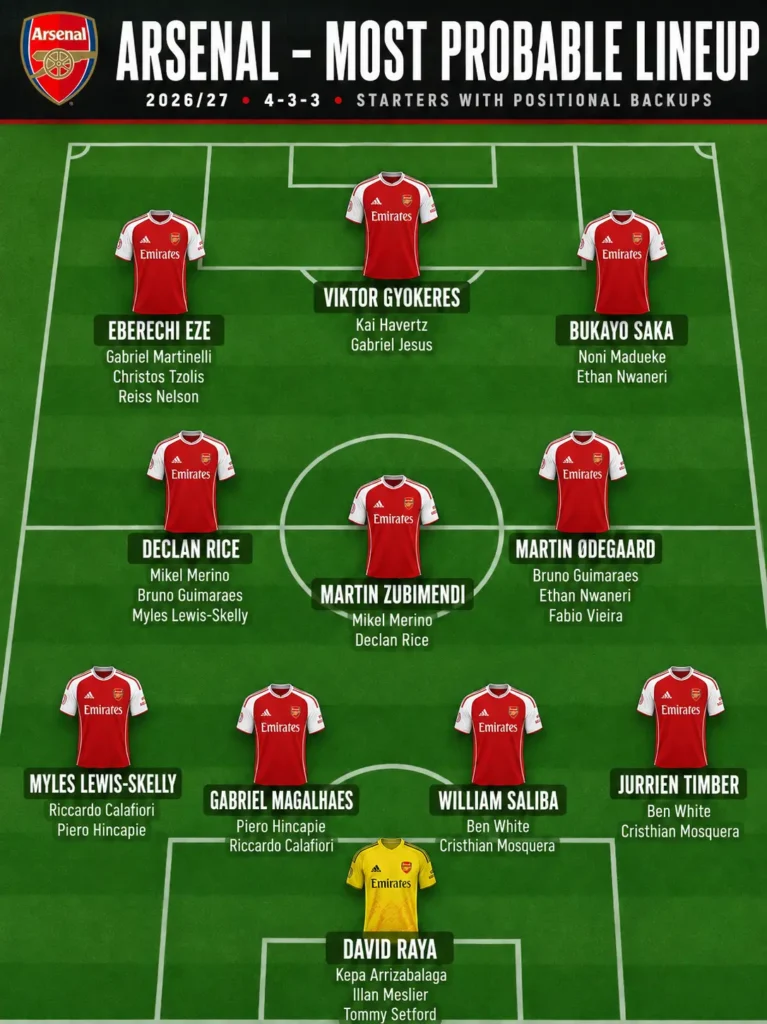 arsenal lineup prediction