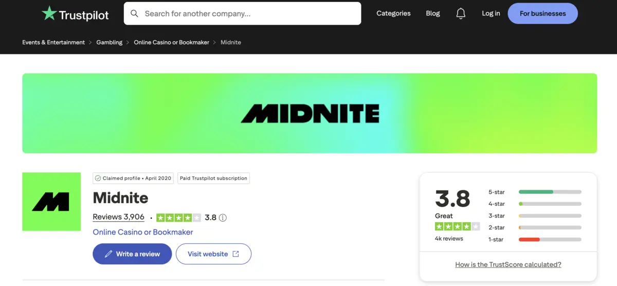 midnite trustpilot review