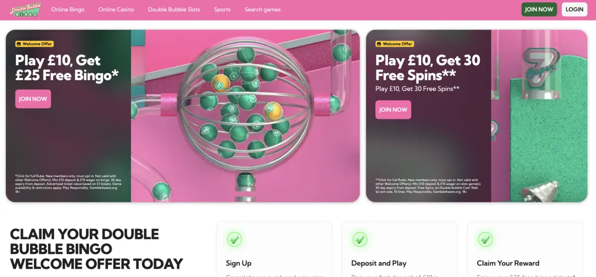 double bubble bingo home page